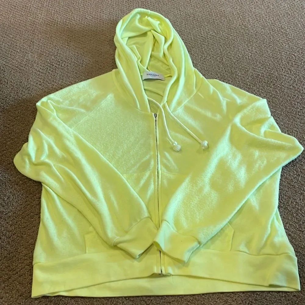 Soul Cycle Women’s Neon Yellow Sparkle Zip Up Sweatshirt